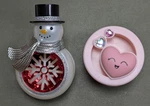 Bath & Body Works Snowman Pink Smiley Heart Scentportable Car Freshener Holder. Fixed Price $14.99.