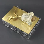 Vintage Heisey Crystolite Cigarette Holder Box Glass Flower Brass Lid Read All. Fixed Price $75.00.