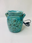 Scentsy Ceramic Electric Wax Warmer Turquoise Crackle Tabletop 25W Floral 26975. Fixed Price $19.99.