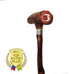 Carved Cedar Wooden Walking Stick Handmade Cane Original Signed By Artist 36". Fixed Price $110.00.