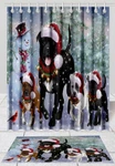 Stafforshire Bull Terrier Dog Christmas Bathtub Shower Curtain & Mat Combo. Fixed Price $115.49.