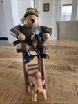 Erzgebirge Kwo Fox Hunter W/dog 10" Wood Incense Smoker Chair Binoculars Rare. Fixed Price $100.00.