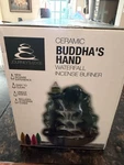 Ceramic Buddha Hand Waterfall Incense Burner - 20 Cones Included!. Fixed Price $65.00.
