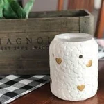 Scentsy Love Abounds Electric Wax Warmer Hearts Ceramic Gold White Home Candle. Fixed Price $24.00.