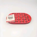 New Iron Trivet Stunning Bright Red 9-1/4 X 5-3/4 Colorcast Brand Rustproof. Fixed Price $22.00.