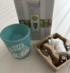 Scentsy Happy Camper Wall Plug Wax Warmer Nightlight Blue Euc + Original Box. Fixed Price $15.00.