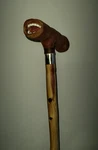 Carved Cedar Wooden Walking Stick Handmade Cane Original Signed By Artist 39". Fixed Price $125.00.