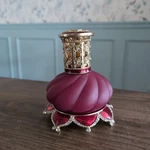 Alexandria Royal Frost Ruby Fragrance Lamp & Base Gold Rhinestone Swirl Glass. Fixed Price $54.99.