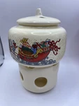 Vintage 1988 Scenter Candle Holder Christmas Sleigh Horses Potpourri Press. Fixed Price $16.95.