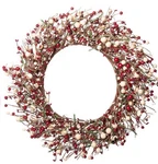 22 Light-up Christmas Pip Berry Wreath Battery-operated Led Lights With Timer. Fixed Price $50.00.