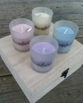 Bloomfield Luxury Soy Aromatherapy Candle Set 4PC - With Essential Oils Wood Box. Fixed Price $10.19.