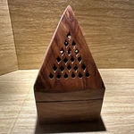 Wooden Pyramid Temple Cone Incense Burner Holder 5 Cut Outs New Age. Fixed Price $16.00.