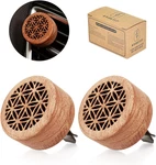 Essential Oil Car Diffuser, 2 Pcs Aromatherapy Wood With A-type. Fixed Price $24.78.