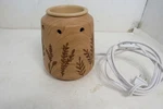 Wax Warmer Ferns Trees Designs Tan Intertek White Plug 6" Tall. Fixed Price $16.99.