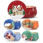 Set Of 5 Christmas Themed Scented Candles Gift For Women, Natural Soy Wax.... Fixed Price $36.97.