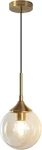 Lighting Mid Century Modern Pendant Chandelier Amber Glass Hanging Lamp Gold Glo. Fixed Price $91.88.