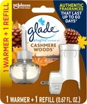 Glade Plugins Air Freshener Kit Cashmere Woods 1 Warmer + Refill 0.67OZ. Fixed Price $18.25.