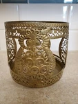 Pier 1 Owl Candle Holder Gold Tone Metal Tri-foot 4.25" Diameter. Fixed Price $12.00.