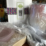 Scentsy Wax Warmer Cast Pink With Spring Pack W/3 Inserts Iridescent Nib. Fixed Price $37.50.
