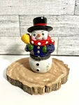 Vintage Ceramic Darice Snowman With Broom Hinged Trinket Box So Cute Good Cond. Fixed Price $12.00.