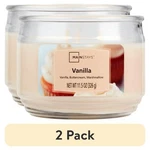 (2 Pack) Mainstays Vanilla Scented 3-WICK Glass Jar Candle, 11.5 Oz. Fixed Price $11.88.