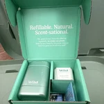 Wild Refillable Natural Deodorant Starter Kit, Green Metal Case & 1.4 Oz Stick. Fixed Price $10.00.