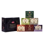 Six Scent Incense Assortment - 12 Boxes, 10 Cones Each, Indian. Fixed Price $22.55.