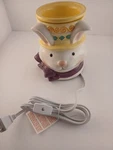 Scentsy Easter Bunny Rabbit Wax Warmer Spring Purple Bow Yellow Hat Retired.. Fixed Price $30.00.