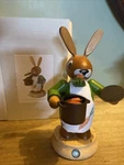 German Incense Smoker Easter Bunny Height 19 Cm / 7 Inch Muller Handmade Read. Fixed Price $75.00.