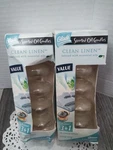 Vtg. Glade Clean Linen Scented Oil Candles (2PKS = 8 Refills) New Old Stock. Fixed Price $21.98.