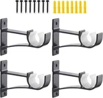 4 Pack Heavy Duty Curtain Rod Bracket Single Holders Large, Black. Fixed Price $15.46.