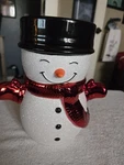 Bath Body Works Wick Candle Holder Pedestal Happy Glitter Snowman CD390. Fixed Price $25.54.
