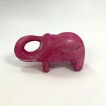 Pink Carved Stone Elephant Figurine Primitive Artist Signed Folk Modern. Fixed Price $17.99.