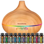Large Yellow Wood Grain Aroma Diffuser 400ML 7 Colors Light 10 Essential Oils.... Fixed Price $53.99.