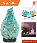 120ML Ultrasonic Aromatherapy Diffuser Glass 7 Led Colors Auto Shut-off. Fixed Price $45.97.