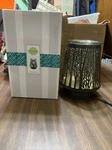 Scentsy In The Shadows Large Lamp Wax Warmer Forest Scape Metal Hurricane Shade. Fixed Price $36.00.