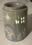 Scentsy Bethlehem Nativity Gray Pierced Ceramic Wax Electric Warmer Light.. Fixed Price $29.00.