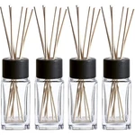 Whole Housewares Natural Diffuser Reeds Bottles 2" X 4.7" (black), Clear. Fixed Price $29.71.