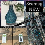 Scentsy Diffuser & Shine Shade Black Glitter Retired New 2PC Teardrop Led Lites. Fixed Price $154.10.