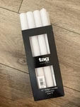 Tab Color Studio Straight White 10 Tall Set Of 12 Candles. Fixed Price $49.00.