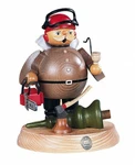German Incense Smoker Forest Worker With Power Saw On Support, Height 18 Cm /.... Fixed Price $199.23.