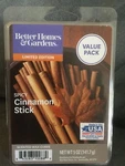 Better Homes & Gardens Spicy Cinnamon Sticks Wax Cubes For Warmers 5 Oz. Fixed Price $6.99.