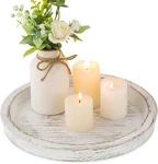 Candle Plate Holder Tray: Round Wooden Decorative Small Farmhouse. Fixed Price $19.37.
