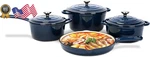 Nonstick Enameled Cast Iron Cookware Set, Frying Skillet 7 Pcs Pots And. Fixed Price $219.64.