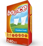 Bounce Dryer Sheets Laundry Fabric Softener Outdoor Fresh, 240 Count. Fixed Price $13.49.