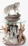 Grey Wolf Burner Wax Tart Scent Oil Candle Warmer Electric Polyresin. Fixed Price $49.99.