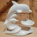 Iridescent Dolphin Oil Wax Tea Light Candle Warmer Poland Marex 8" - Swanky Barn. Fixed Price $14.95.