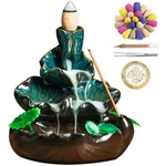Cute Ceramic Backflow Holder Waterfall Burner With 48 Incense.... Fixed Price $24.78.