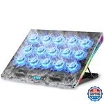 Aicheson Rgb Gaming Laptop Cooling Pad Fans, Adjustable Stand For 15-18". Fixed Price $57.91.