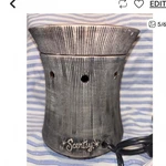 2 Scentsy Electric Wax Warmer Bundle Silver Stripes & Ceramic Pineapple Dimmer. Fixed Price $45.00.